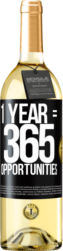 29,95 € | White Wine WHITE Edition 1 year 365 opportunities Black Label. Customizable label Young wine Harvest 2024 Verdejo