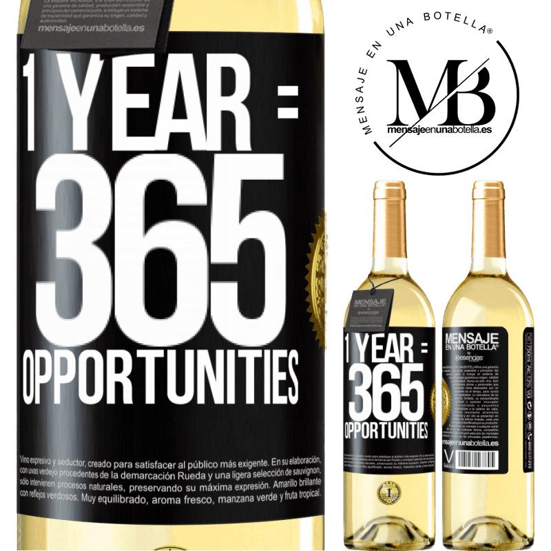 29,95 € Free Shipping | White Wine WHITE Edition 1 year 365 opportunities Black Label. Customizable label Young wine Harvest 2022 Verdejo