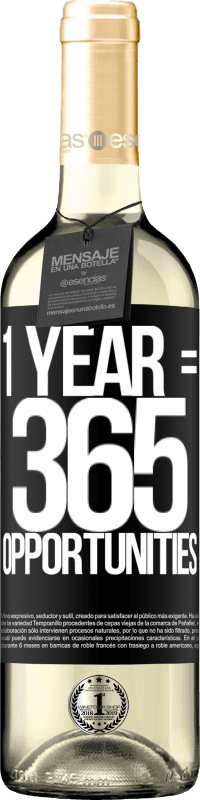 29,95 € | Vin blanc Édition WHITE 1 year 365 opportunities Étiquette Noire. Étiquette personnalisable Vin jeune Récolte 2025 Verdejo