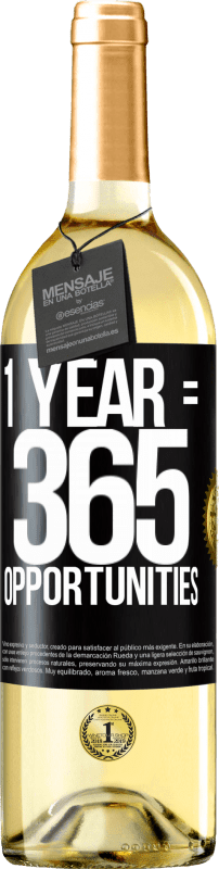 29,95 € | Vino bianco Edizione WHITE 1 year 365 opportunities Etichetta Nera. Etichetta personalizzabile Vino giovane Raccogliere 2023 Verdejo