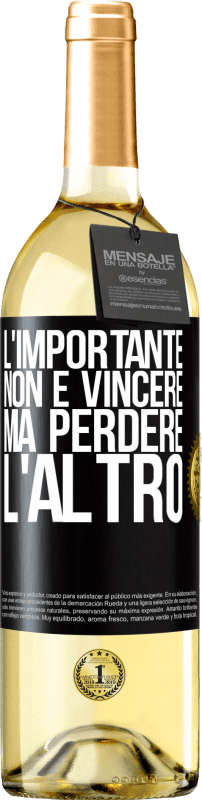 29,95 € Spedizione Gratuita | Vino bianco Edizione WHITE L'importante non è vincere, ma perdere l'altro Etichetta Nera. Etichetta personalizzabile Vino giovane Raccogliere 2025 Verdejo