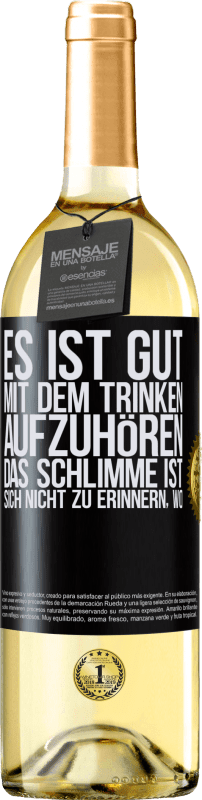«Es ist gut, mit dem Trinken aufzuhören, das Schlimme ist, sich nicht zu erinnern, wo» WHITE Ausgabe