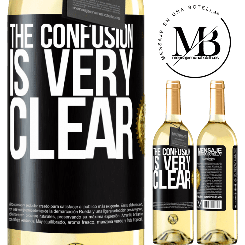 29,95 € Free Shipping | White Wine WHITE Edition The confusion is very clear Black Label. Customizable label Young wine Harvest 2022 Verdejo