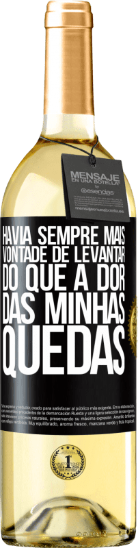 29,95 € | Vinho branco Edição WHITE Havia sempre mais vontade de levantar do que a dor das minhas quedas Etiqueta Preta. Etiqueta personalizável Vinho jovem Colheita 2024 Verdejo