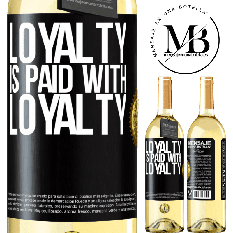 29,95 € Free Shipping | White Wine WHITE Edition Loyalty is paid with loyalty Black Label. Customizable label Young wine Harvest 2022 Verdejo