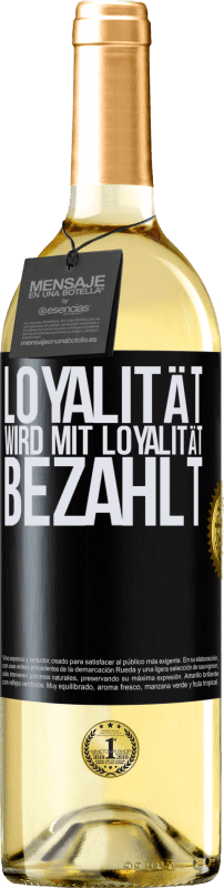 29,95 € | Weißwein WHITE Ausgabe Loyalität wird mit Loyalität bezahlt Schwarzes Etikett. Anpassbares Etikett Junger Wein Ernte 2024 Verdejo