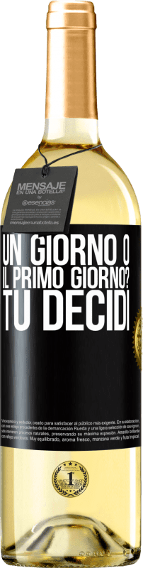 29,95 € | Vino bianco Edizione WHITE un giorno o il primo giorno? Tu decidi Etichetta Nera. Etichetta personalizzabile Vino giovane Raccogliere 2023 Verdejo