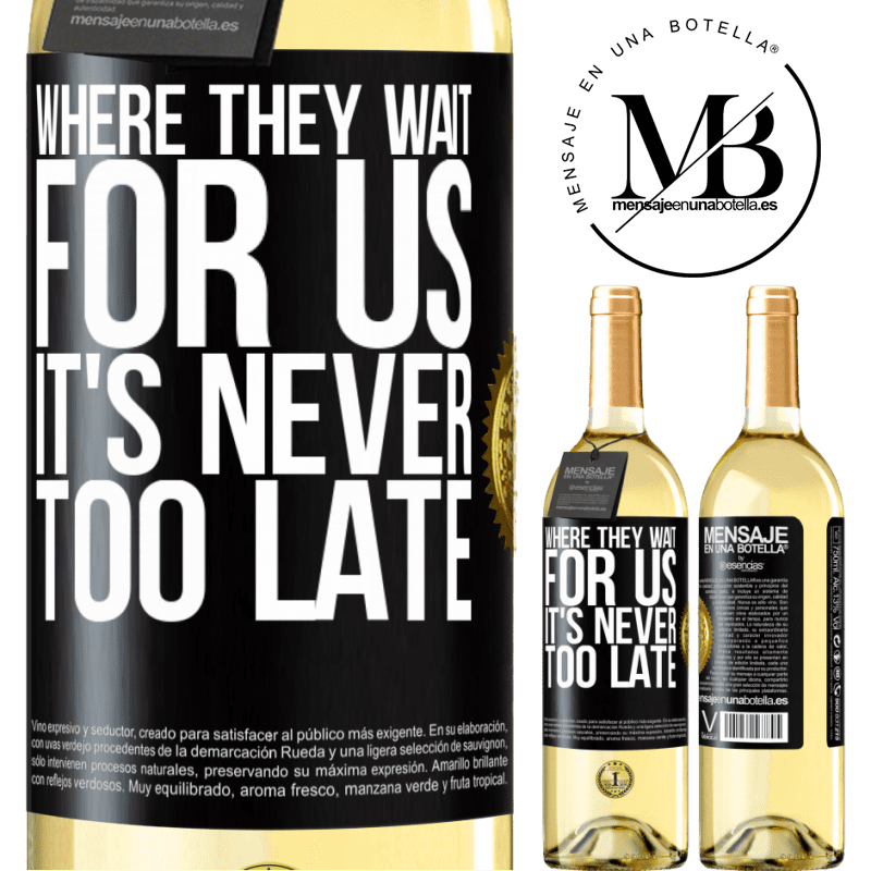 29,95 € Free Shipping | White Wine WHITE Edition Where they wait for us, it's never too late Black Label. Customizable label Young wine Harvest 2022 Verdejo