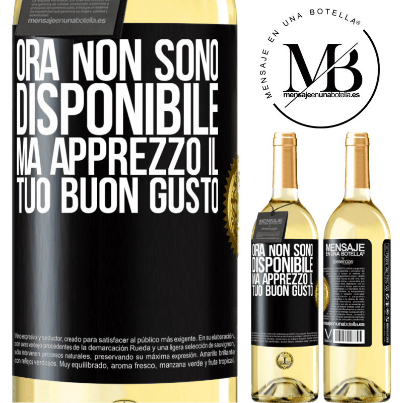 29,95 € Spedizione Gratuita | Vino bianco Edizione WHITE Ora non sono disponibile, ma apprezzo il tuo buon gusto Etichetta Nera. Etichetta personalizzabile Vino giovane Raccogliere 2024 Verdejo