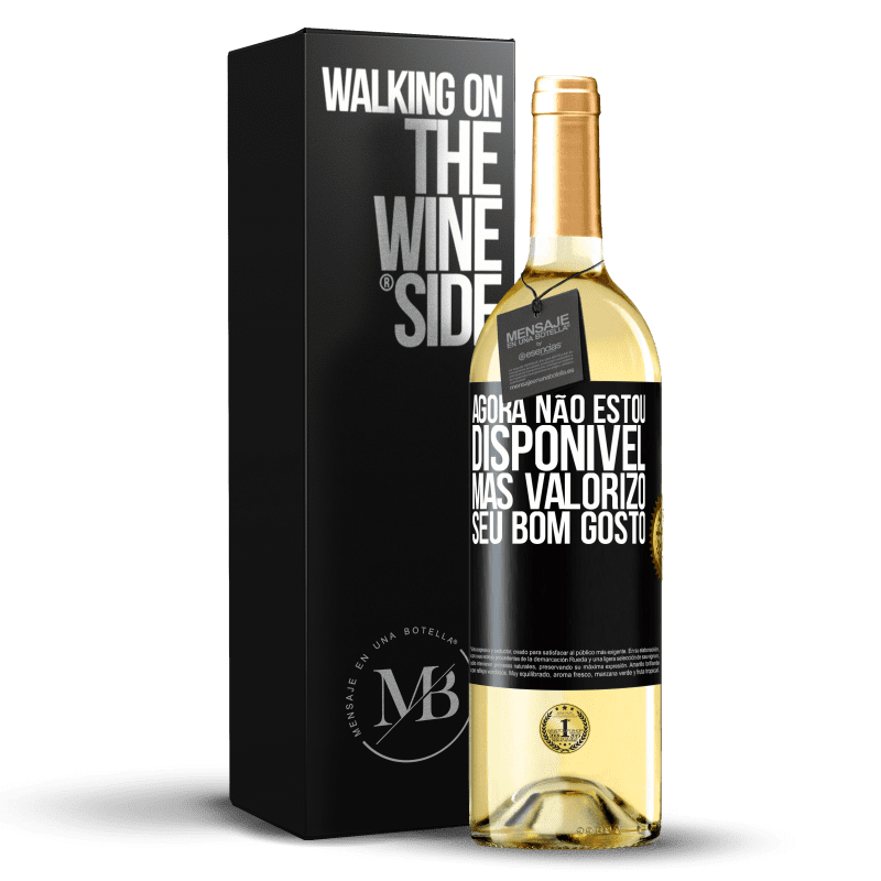 29,95 € Envio grátis | Vinho branco Edição WHITE Agora não estou disponível, mas valorizo ​​seu bom gosto Etiqueta Preta. Etiqueta personalizável Vinho jovem Colheita 2024 Verdejo