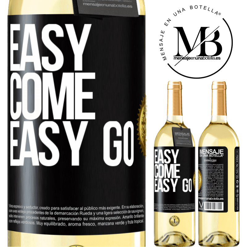 29,95 € Бесплатная доставка | Белое вино Издание WHITE Easy come, easy go Черная метка. Настраиваемая этикетка Молодое вино Урожай 2021 Verdejo