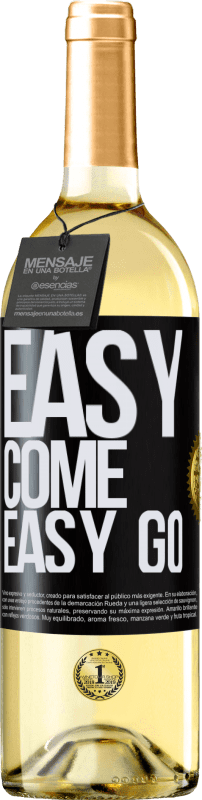 29,95 € Kostenloser Versand | Weißwein WHITE Ausgabe Easy come, easy go Schwarzes Etikett. Anpassbares Etikett Junger Wein Ernte 2025 Verdejo
