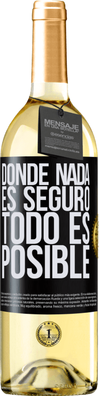 29,95 € | Vino Blanco Edición WHITE Donde nada es seguro, todo es posible Etiqueta Negra. Etiqueta personalizable Vino joven Cosecha 2024 Verdejo