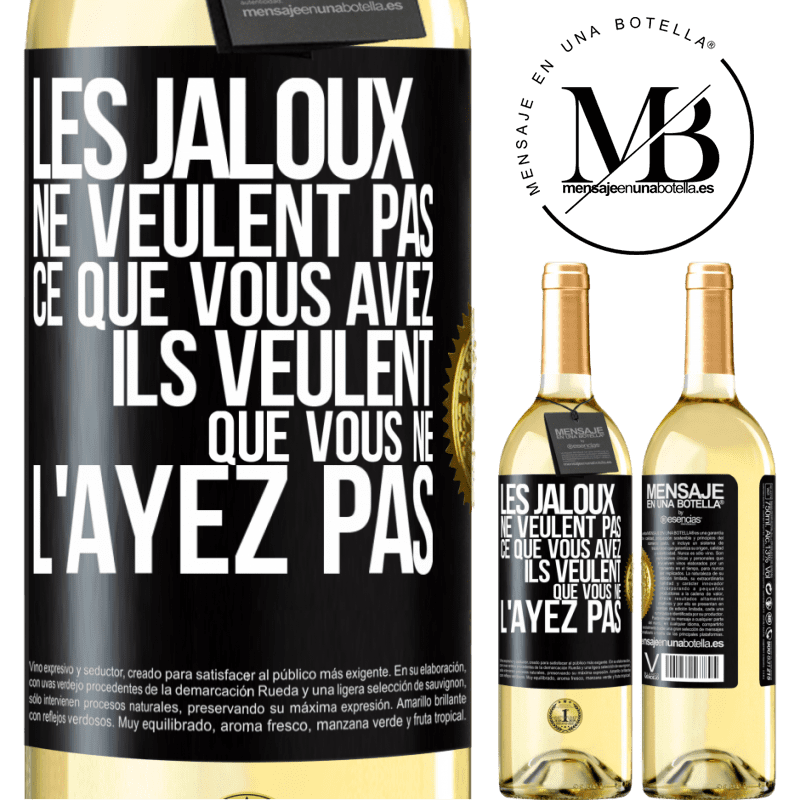 29,95 € Envoi gratuit | Vin blanc Édition WHITE Les jaloux ne veulent pas ce que vous avez. Ils veulent que vous ne l'ayez pas Étiquette Noire. Étiquette personnalisable Vin jeune Récolte 2023 Verdejo