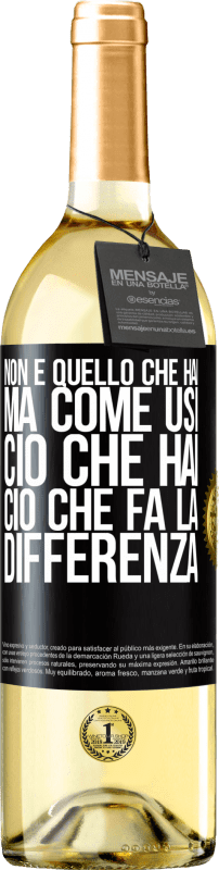 29,95 € | Vino bianco Edizione WHITE Non è quello che hai, ma come usi ciò che hai, ciò che fa la differenza Etichetta Nera. Etichetta personalizzabile Vino giovane Raccogliere 2024 Verdejo