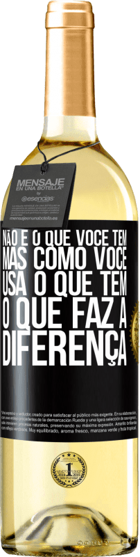 29,95 € | Vinho branco Edição WHITE Não é o que você tem, mas como você usa o que tem, o que faz a diferença Etiqueta Preta. Etiqueta personalizável Vinho jovem Colheita 2025 Verdejo