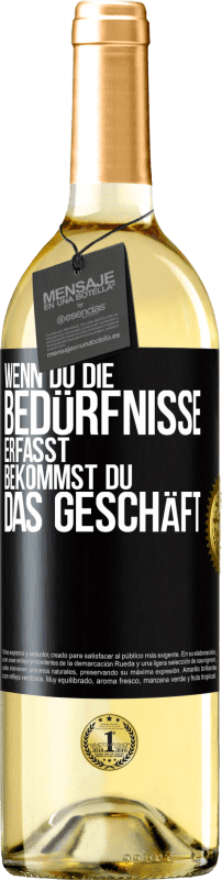 29,95 € Kostenloser Versand | Weißwein WHITE Ausgabe Wenn du die Bedürfnisse erfasst, bekommst du das Geschäft Schwarzes Etikett. Anpassbares Etikett Junger Wein Ernte 2025 Verdejo