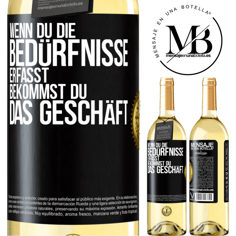 29,95 € Kostenloser Versand | Weißwein WHITE Ausgabe Wenn du die Bedürfnisse erfasst, bekommst du das Geschäft Schwarzes Etikett. Anpassbares Etikett Junger Wein Ernte 2023 Verdejo