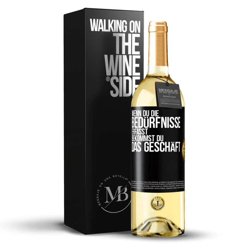 29,95 € Kostenloser Versand | Weißwein WHITE Ausgabe Wenn du die Bedürfnisse erfasst, bekommst du das Geschäft Schwarzes Etikett. Anpassbares Etikett Junger Wein Ernte 2023 Verdejo