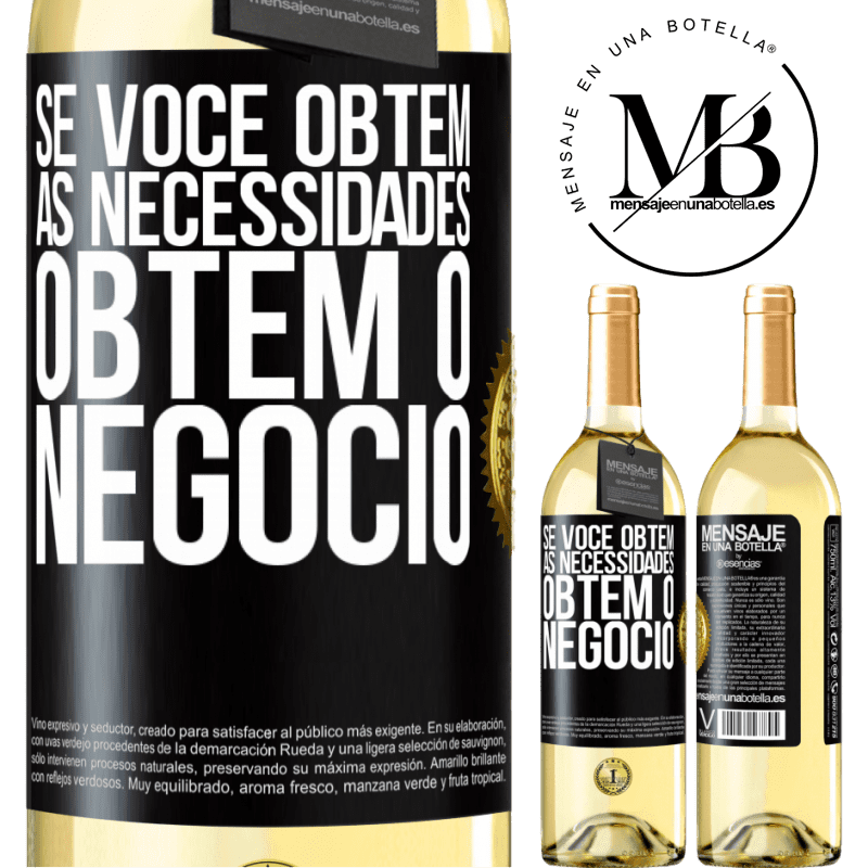 29,95 € Envio grátis | Vinho branco Edição WHITE Se você obtém as necessidades, obtém o negócio Etiqueta Preta. Etiqueta personalizável Vinho jovem Colheita 2025 Verdejo