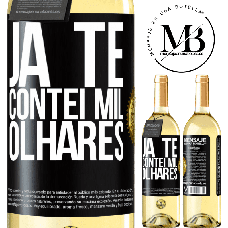 29,95 € Envio grátis | Vinho branco Edição WHITE Já te contei mil olhares Etiqueta Preta. Etiqueta personalizável Vinho jovem Colheita 2023 Verdejo