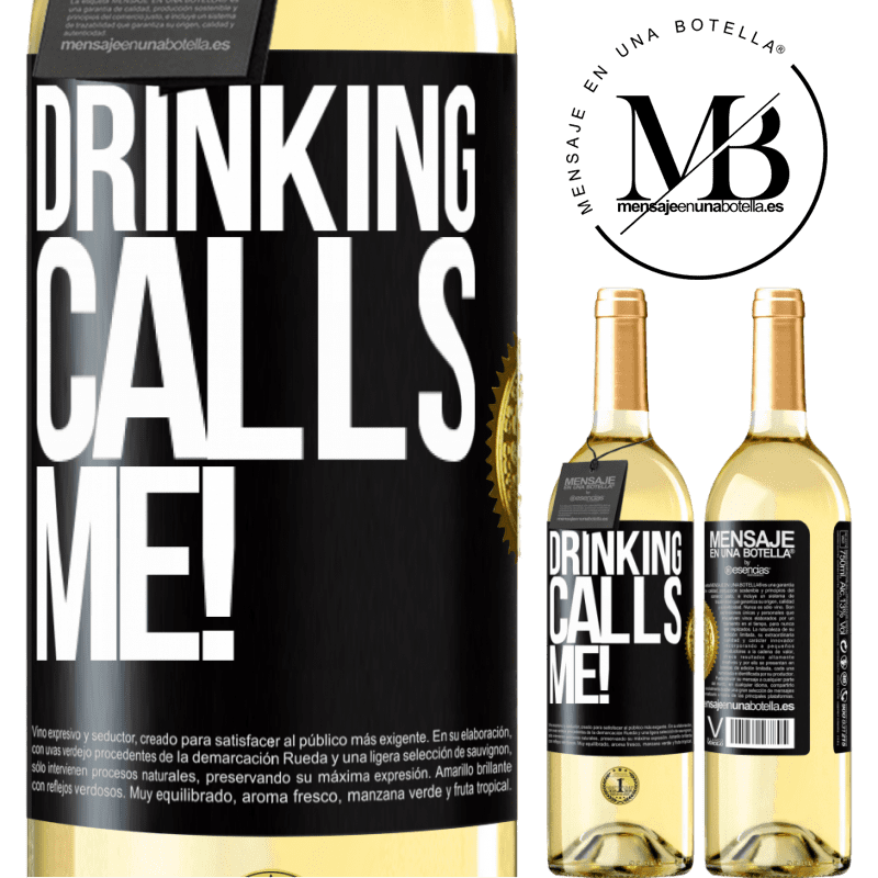 29,95 € Free Shipping | White Wine WHITE Edition drinking calls me! Black Label. Customizable label Young wine Harvest 2022 Verdejo