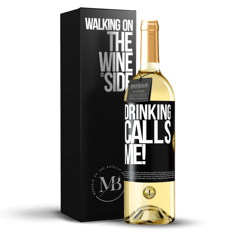29,95 € Free Shipping | White Wine WHITE Edition drinking calls me! Black Label. Customizable label Young wine Harvest 2025 Verdejo