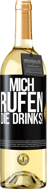 29,95 € Kostenloser Versand | Weißwein WHITE Ausgabe Mich rufen die Drinks! Schwarzes Etikett. Anpassbares Etikett Junger Wein Ernte 2024 Verdejo