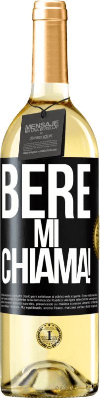 29,95 € Spedizione Gratuita | Vino bianco Edizione WHITE bere mi chiama! Etichetta Nera. Etichetta personalizzabile Vino giovane Raccogliere 2025 Verdejo