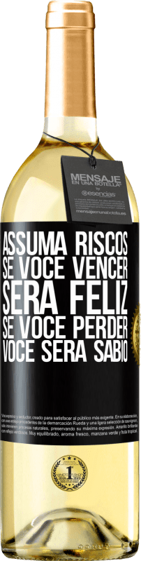 29,95 € | Vinho branco Edição WHITE Assuma riscos. Se você vencer, será feliz. Se você perder, você será sábio Etiqueta Preta. Etiqueta personalizável Vinho jovem Colheita 2024 Verdejo