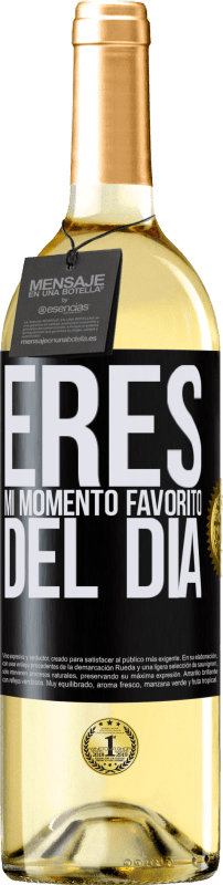 29,95 € Envío gratis | Vino Blanco Edición WHITE Eres mi momento favorito del día Etiqueta Negra. Etiqueta personalizable Vino joven Cosecha 2024 Verdejo