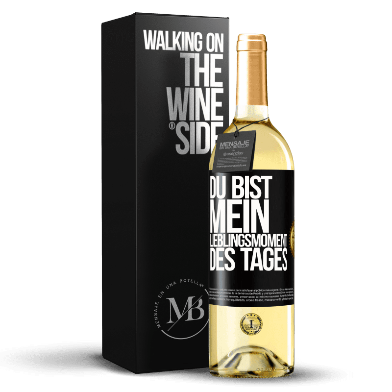 29,95 € Kostenloser Versand | Weißwein WHITE Ausgabe Du bist mein Lieblingsmoment des Tages Schwarzes Etikett. Anpassbares Etikett Junger Wein Ernte 2024 Verdejo