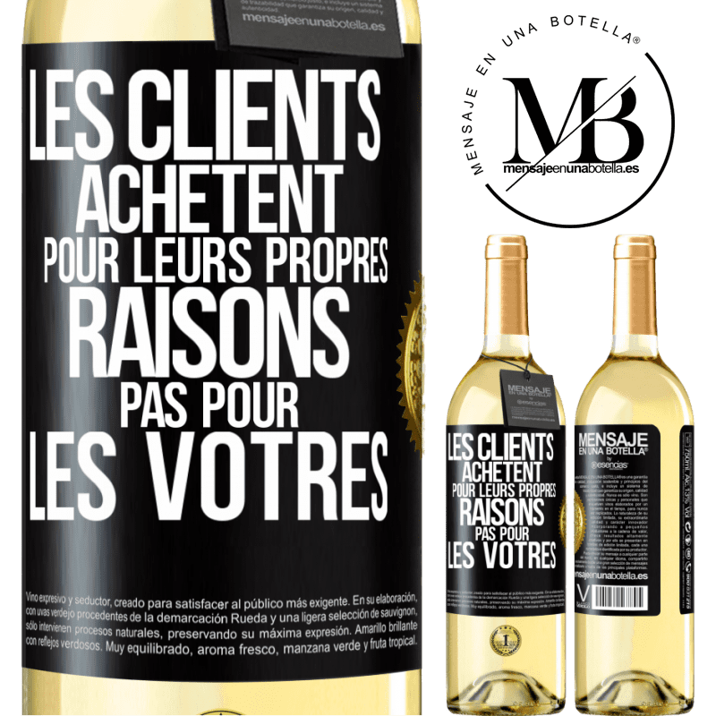 29,95 € Envoi gratuit | Vin blanc Édition WHITE Les clients achètent pour leurs propres raisons pas pour les vôtres Étiquette Noire. Étiquette personnalisable Vin jeune Récolte 2023 Verdejo