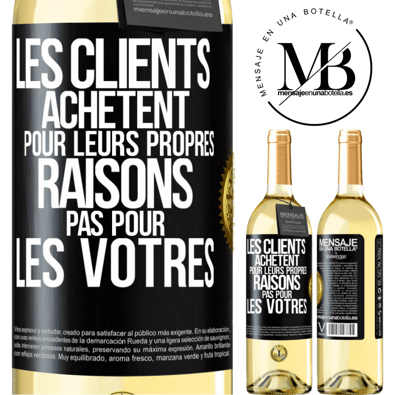29,95 € Envoi gratuit | Vin blanc Édition WHITE Les clients achètent pour leurs propres raisons pas pour les vôtres Étiquette Noire. Étiquette personnalisable Vin jeune Récolte 2025 Verdejo