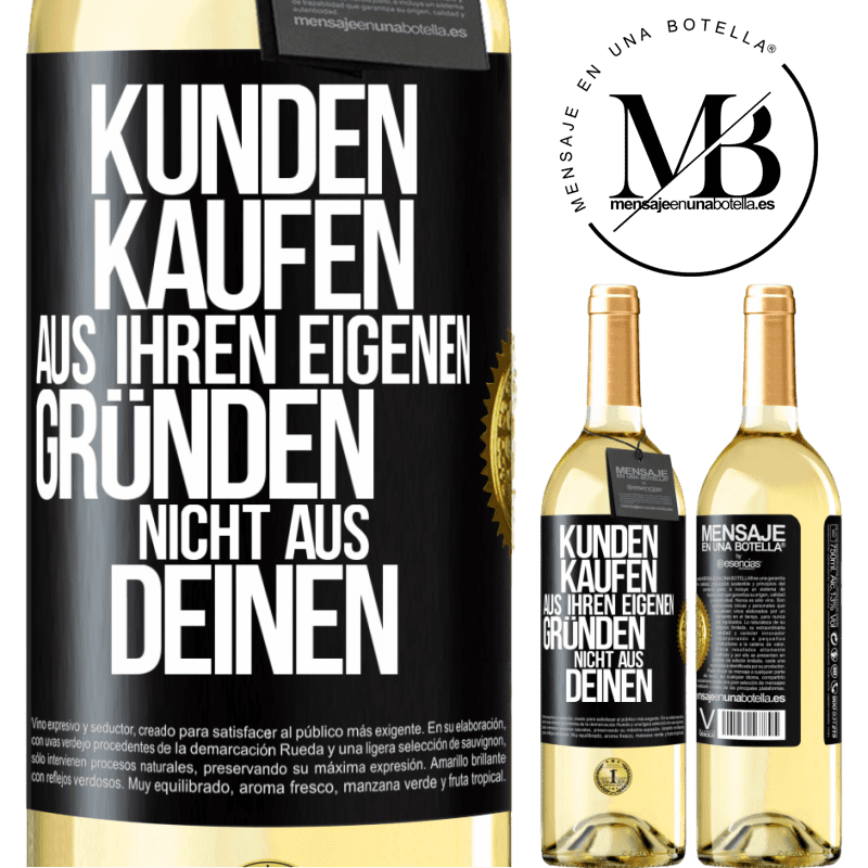 29,95 € Kostenloser Versand | Weißwein WHITE Ausgabe Kunden kaufen aus ihren eigenen Gründen, nicht aus Deinen Schwarzes Etikett. Anpassbares Etikett Junger Wein Ernte 2023 Verdejo