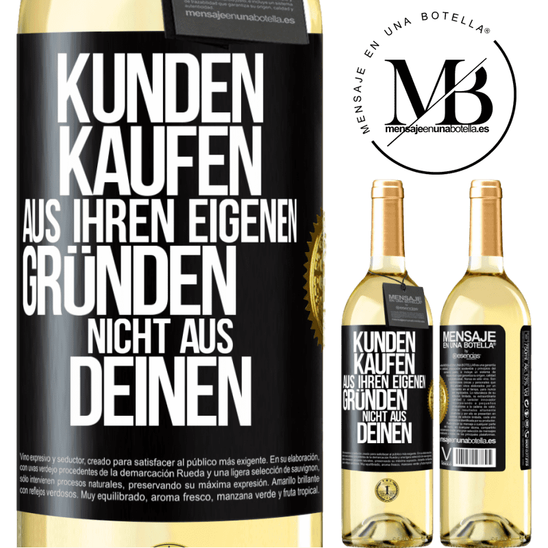 29,95 € Kostenloser Versand | Weißwein WHITE Ausgabe Kunden kaufen aus ihren eigenen Gründen, nicht aus Deinen Schwarzes Etikett. Anpassbares Etikett Junger Wein Ernte 2025 Verdejo