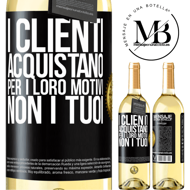 29,95 € Spedizione Gratuita | Vino bianco Edizione WHITE I clienti acquistano per i loro motivi, non i tuoi Etichetta Nera. Etichetta personalizzabile Vino giovane Raccogliere 2023 Verdejo