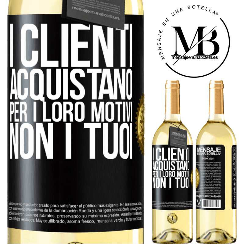 29,95 € Spedizione Gratuita | Vino bianco Edizione WHITE I clienti acquistano per i loro motivi, non i tuoi Etichetta Nera. Etichetta personalizzabile Vino giovane Raccogliere 2025 Verdejo