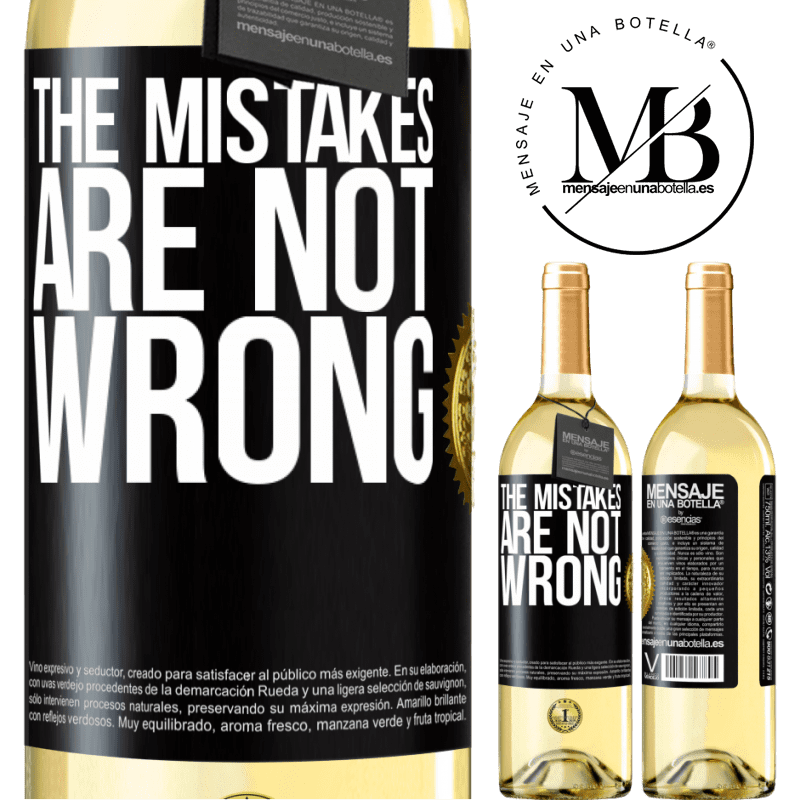 29,95 € Free Shipping | White Wine WHITE Edition The mistakes are not wrong Black Label. Customizable label Young wine Harvest 2022 Verdejo