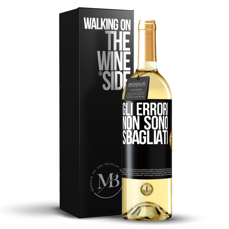 29,95 € Spedizione Gratuita | Vino bianco Edizione WHITE Gli errori non sono sbagliati Etichetta Nera. Etichetta personalizzabile Vino giovane Raccogliere 2024 Verdejo