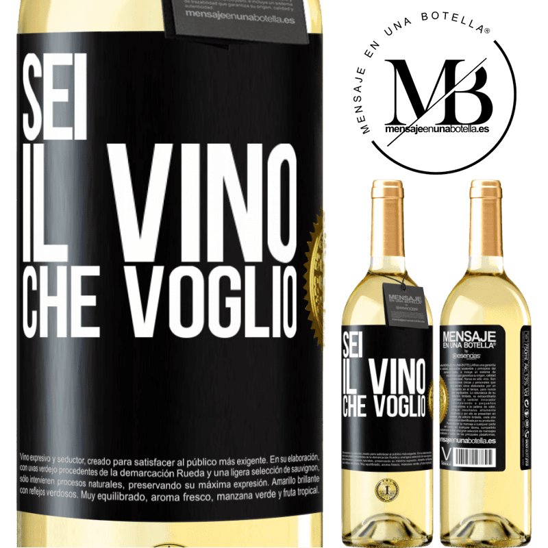 29,95 € Spedizione Gratuita | Vino bianco Edizione WHITE Sei il vino che voglio Etichetta Nera. Etichetta personalizzabile Vino giovane Raccogliere 2023 Verdejo