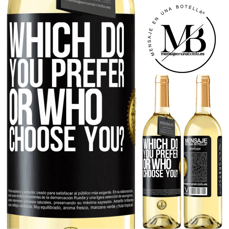 29,95 € Free Shipping | White Wine WHITE Edition which do you prefer, or who choose you? Black Label. Customizable label Young wine Harvest 2024 Verdejo