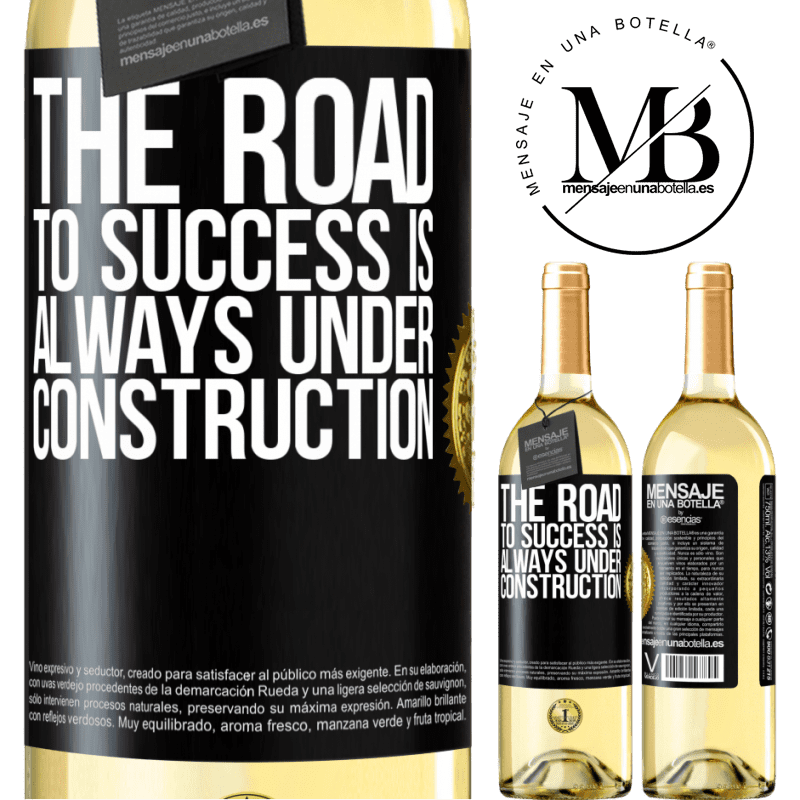 29,95 € Free Shipping | White Wine WHITE Edition The road to success is always under construction Black Label. Customizable label Young wine Harvest 2022 Verdejo