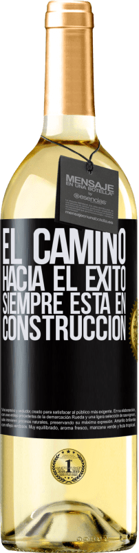 29,95 € | Vino Blanco Edición WHITE El camino hacia el éxito siempre está en construcción Etiqueta Negra. Etiqueta personalizable Vino joven Cosecha 2023 Verdejo