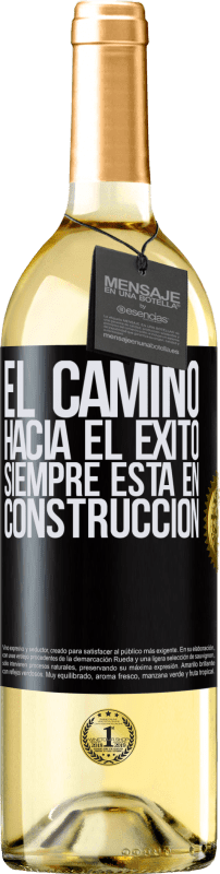 29,95 € | Vino Blanco Edición WHITE El camino hacia el éxito siempre está en construcción Etiqueta Negra. Etiqueta personalizable Vino joven Cosecha 2024 Verdejo