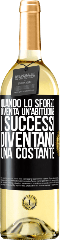 29,95 € | Vino bianco Edizione WHITE Quando lo sforzo diventa un'abitudine, i successi diventano una costante Etichetta Nera. Etichetta personalizzabile Vino giovane Raccogliere 2024 Verdejo