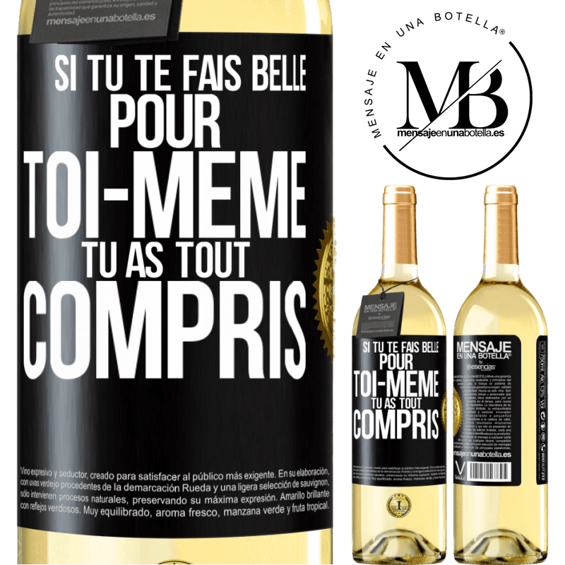 29,95 € Envoi gratuit | Vin blanc Édition WHITE Si tu te fais belle pour toi-même, tu as tout compris Étiquette Noire. Étiquette personnalisable Vin jeune Récolte 2025 Verdejo