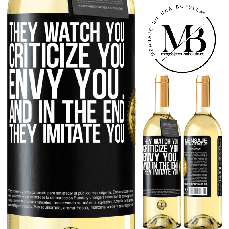 29,95 € Free Shipping | White Wine WHITE Edition They watch you, criticize you, envy you ... and in the end, they imitate you Black Label. Customizable label Young wine Harvest 2025 Verdejo