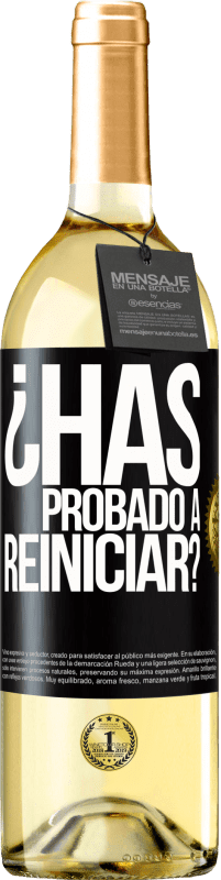 29,95 € | Vino Blanco Edición WHITE ¿Has probado a reiniciar? Etiqueta Negra. Etiqueta personalizable Vino joven Cosecha 2024 Verdejo