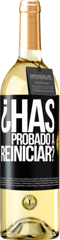 29,95 € Envío gratis | Vino Blanco Edición WHITE ¿Has probado a reiniciar? Etiqueta Negra. Etiqueta personalizable Vino joven Cosecha 2025 Verdejo